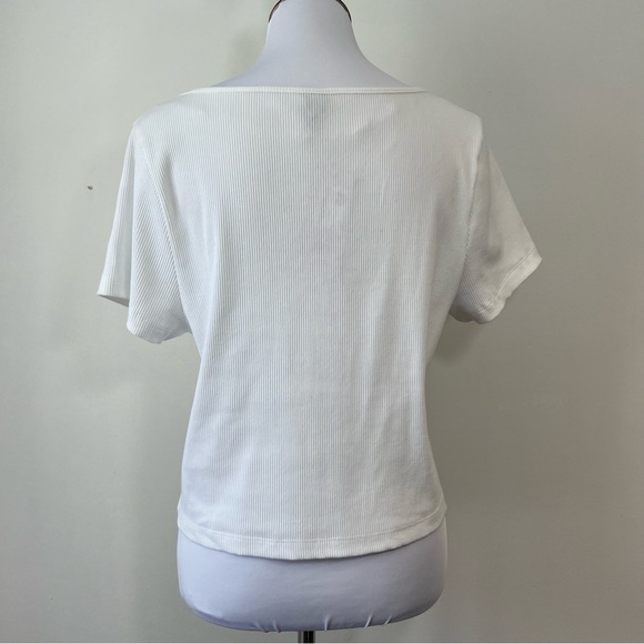 •new•WILD FABLE Square Neck Crop Ribbed Tee - Picture 4 of 6